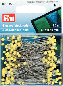 Prym Yellow Glass-headed Extra Long Pins