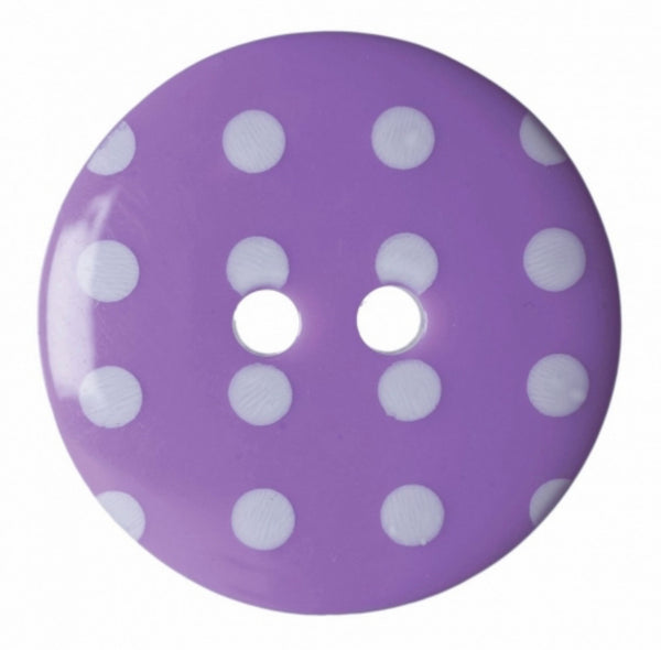 Hemline Polka Dot Buttons 15mm- per Pack of 6