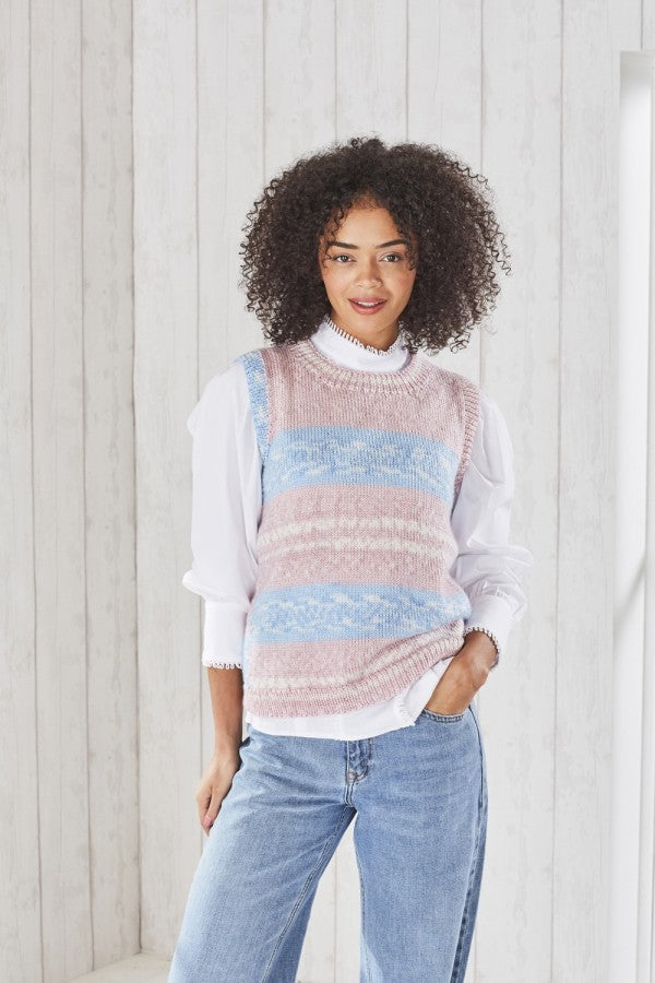 King Cole 5697 Ladies Round and V Neck Tank Tops in Fjord DK (leaflet) Knitting Pattern
