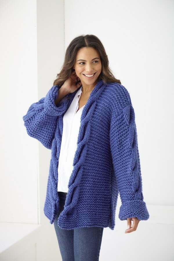 King Cole 6217 Sweater and Cardigan in Big Value Super Chunky (leaflet) Knitting Pattern