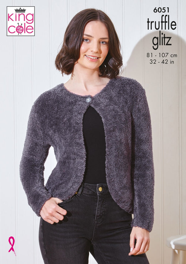 6051 King Cole Truffle Glitz Cardigan & Jumper Pattern