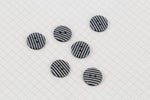Round Buttons, Stripe, 15mm (pack of 6)
