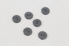 Round Buttons, Stripe, 15mm (pack of 6)