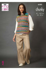 King Cole 6385 Sweater and Tank Top in Flair Chunky (leaflet) Knitting Pattern