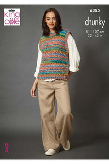 King Cole 6385 Sweater and Tank Top in Flair Chunky (leaflet) Knitting Pattern