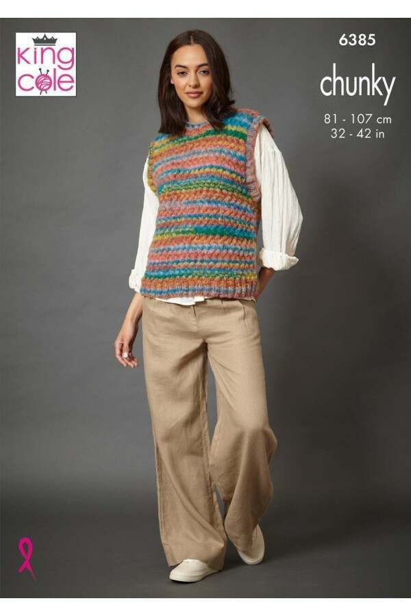 King Cole 6385 Sweater and Tank Top in Flair Chunky (leaflet) Knitting Pattern