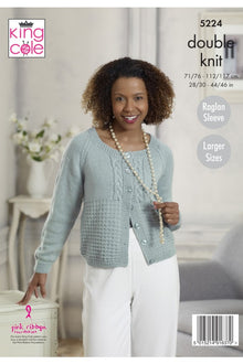 King Cole 5224 Sweater and Cardigan in Majestic DK (leaflet) Knitting Pattern