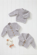 King Cole 6058 Cardigans and Sweater in Cloud Nine DK Knitting Pattern (leaflet)