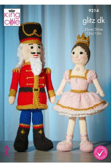King Cole 9214 The Nutcracker and The Princess in Big Value DK 50g, Glitz DK and Cuddles Chunky (leaflet) Knitting Pattern