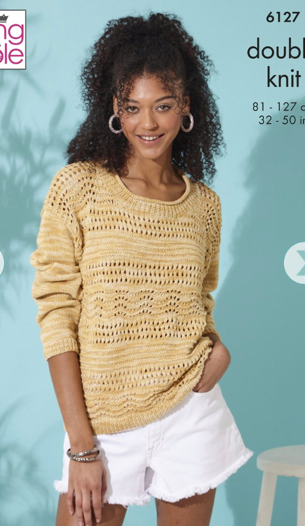 King Cole 6126 Cardigan and Top in Linendale Reflections DK Pattern (leaflet)