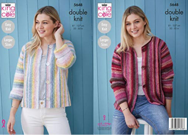 King Cole 5648 Cardigans in Bramble DK Knitting Pattern