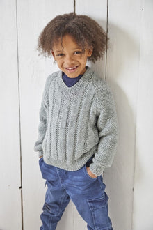 King Cole 6155 Sweater and Slipover in Simply Denim DK Knitting Pattern