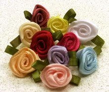 Assorted Colours small ribbon roses x 100