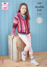 King Cole 5644 Girls Hoodie and Cardigan in Bramble DK (leaflet)