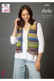 King Cole 6382 Waistcoat and Tank Top in Flair Chunky (leaflet) Knitting Pattern
