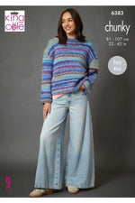 King Cole 6383 Sweater and Cardigan in Flair Chunky (leaflet) Knitting Leaflet