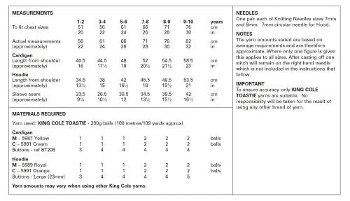 King Cole Toastie Pattern 6230