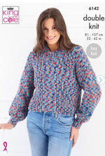 King Cole 6142 Sweater and Top in Jitterbug DK Knitting Pattern