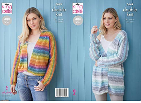 King Cole 5649 Ladies Cardigans in Bramble DK Knitting Pattern