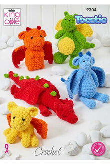 King Cole 9204 Dragons in Toastie (leaflet) Crochet Pattern