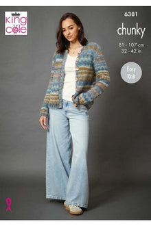 King Cole 6381 Cardigan and Sweater in Flair Chunky (leaflet) Knitting Pattern