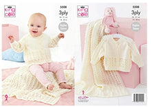 King Cole 5508 Cardigan and Blanket in Big Value Baby 3 Ply Knitting Pattern