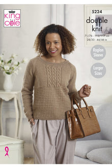 King Cole 5224 Sweater and Cardigan in Majestic DK (leaflet) Knitting Pattern