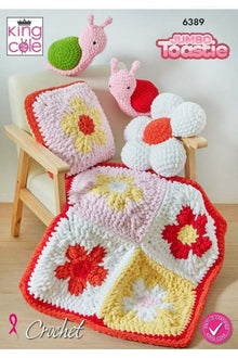 King Cole 6389 Cushions, Blanket and Toy in Jumbo Toastie and Toastie (leaflet)