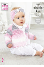 King Cole 5773 Round and V Neck Cardigans in Baby Pure DK (leaflet) Knitting Pattern
