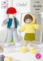 King Cole 9190 Crocheted Dolls in Big Value DK 50g Pattern