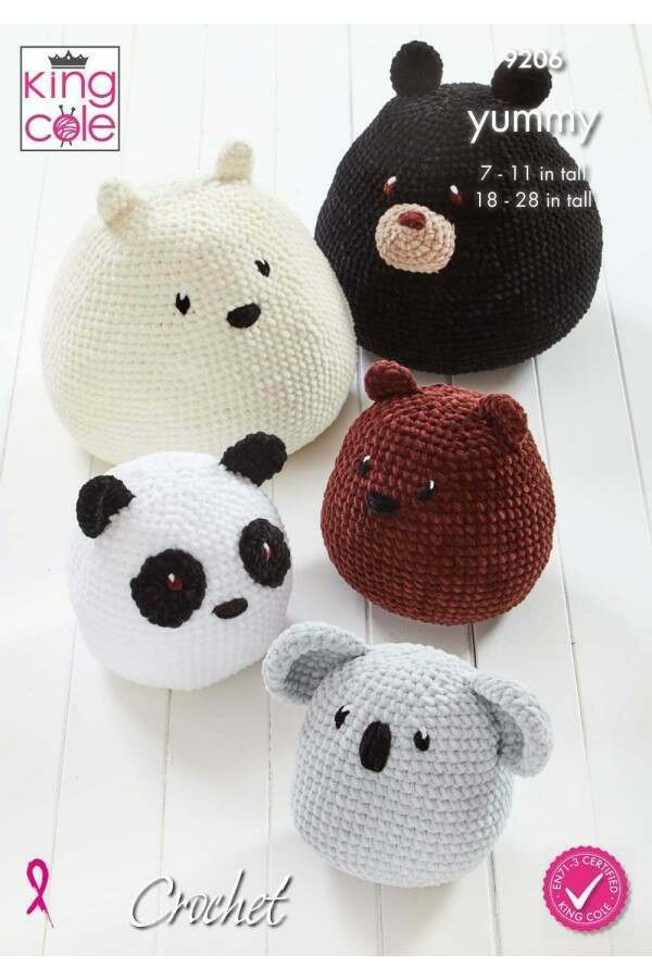King Cole 9206 Bear Squishies in Yummy Chunky  (leaflet) Crochet Pattern