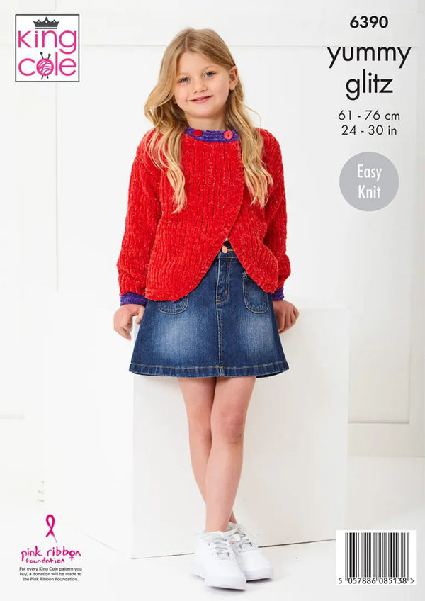 King Cole 6390 Children’s Boleros Knitted in Yummy Glitz