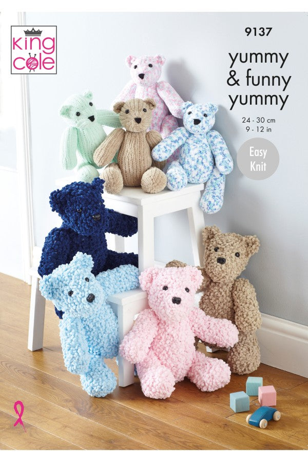 9137 King Cole Yummy & Funny Yummy Chunky Bear Knitting Pattern