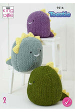 King Cole 9216 Dinosaur Toys in Jumbo Toastie (leaflet) Knitting Pattern
