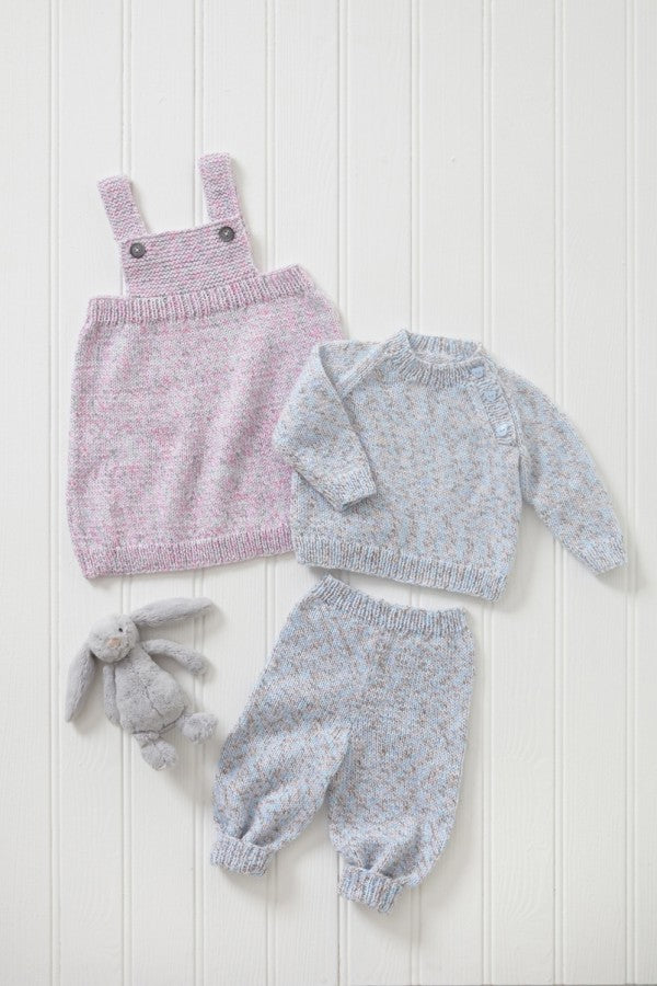 King Cole 6057 Sweater, Pinafore Dress and Pants in Cloud Nine DK Knitting Pattern (leaflet)