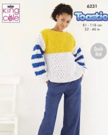 King Cole New Toastie Super Chunky Chenille Jumper Pattern 6231