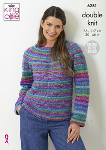 King Cole 6281 Sweaters in Bramble DK (leaflet) Knitting Pattern