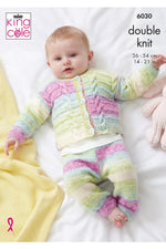 King Cole 6030 Hoody, Cardigan and Leggings in Cutie Pie DK Baby Knitting Pattern