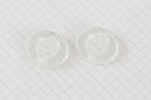 Round Rimmed Buttons, White/Black Stripe, 20mm (pack of 3)