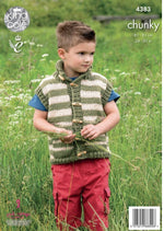 4383 King Cole Hoodie and Gilet in Big Value Chunky Knitting Pattern