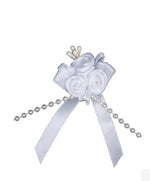 Rose: Trio on Bow with Beads x 5 Bows per pack