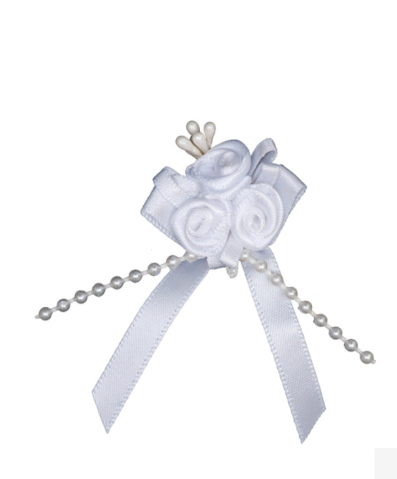 Rose: Trio on Bow with Beads x 5 Bows per pack