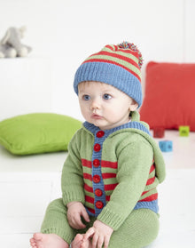 5880 King Cole Babies Sweater, Hoodie, Trousers and Hats in Cotton Socks 4 Ply Knitting Pattern