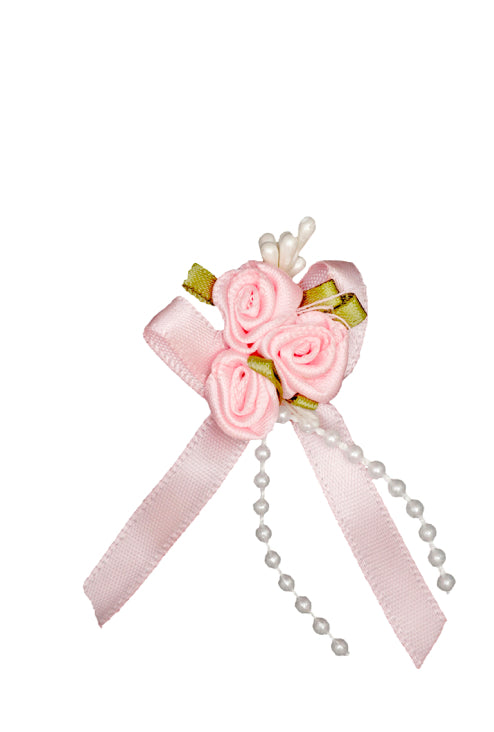 Rose: Trio on Bow with Beads x 5 Bows per pack