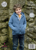 King Cole 4924 Jacket and Hoodie in Majestic DK Knitting Pattern