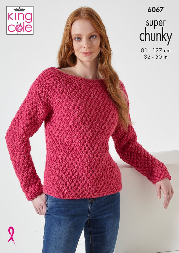 King Cole 6067 Jacket and Sweater in Celestial Super Chunky Knitting Pattern