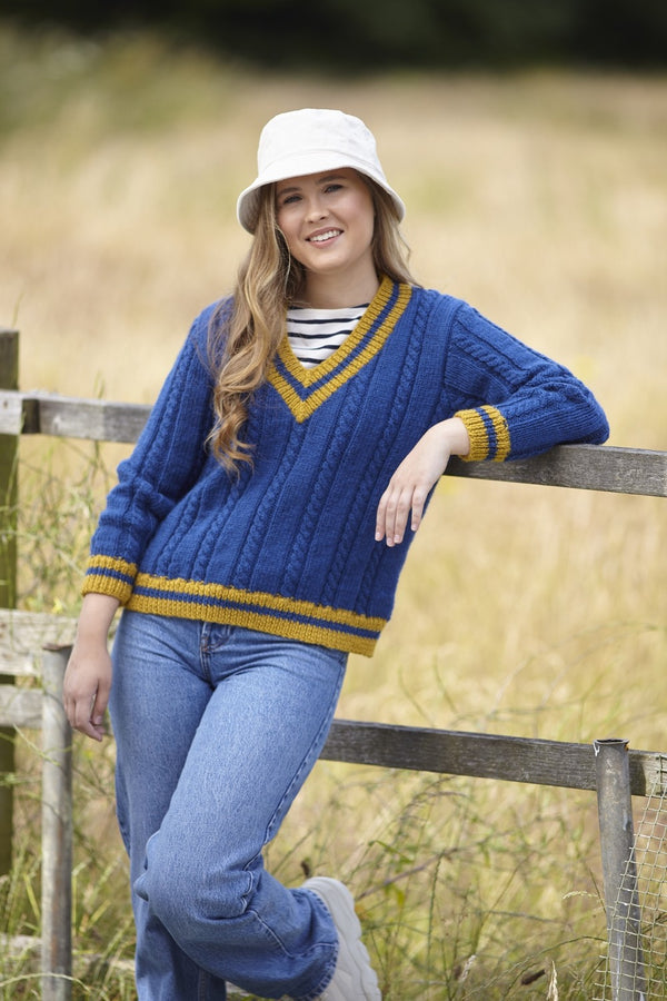 King Cole 6097 Sweater and Tank in Fashion Aran Knitting Pattern