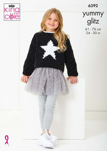 King Cole 6392 Sweaters in Yummy Glitz (leaflet) Knitting Pattern