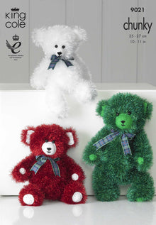 King Cole 9021 Teddies in Tinsel Chunky Knitting Pattern