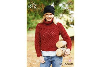 9128 Stylecraft Ladies Life Super Chunky Jumper knitting Pattern